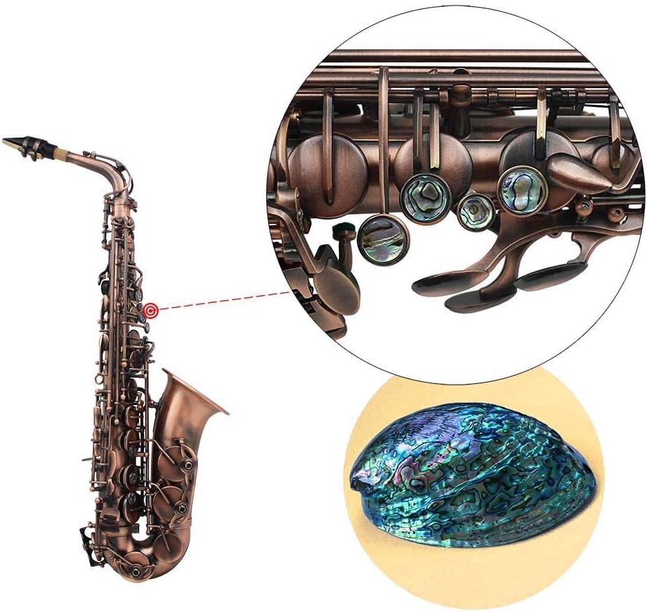 EB E-Flat Alto Saxophone Sax Abalone Shell Key Carve Pattern