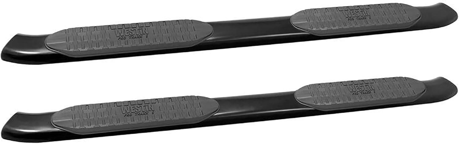 Westin 21-53725 PRO TRAXX 5 Oval Nerf Bars fits 2014-2018 Silverado Sierra 1500 2015-2019 Silverado Sierra 2500 3500 Crew Cab Black Pair
