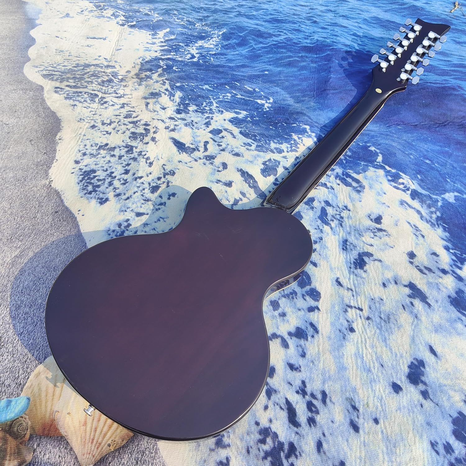 Electric Guitar, Semi-Hollow Body, Flamed Maple Top，12-string