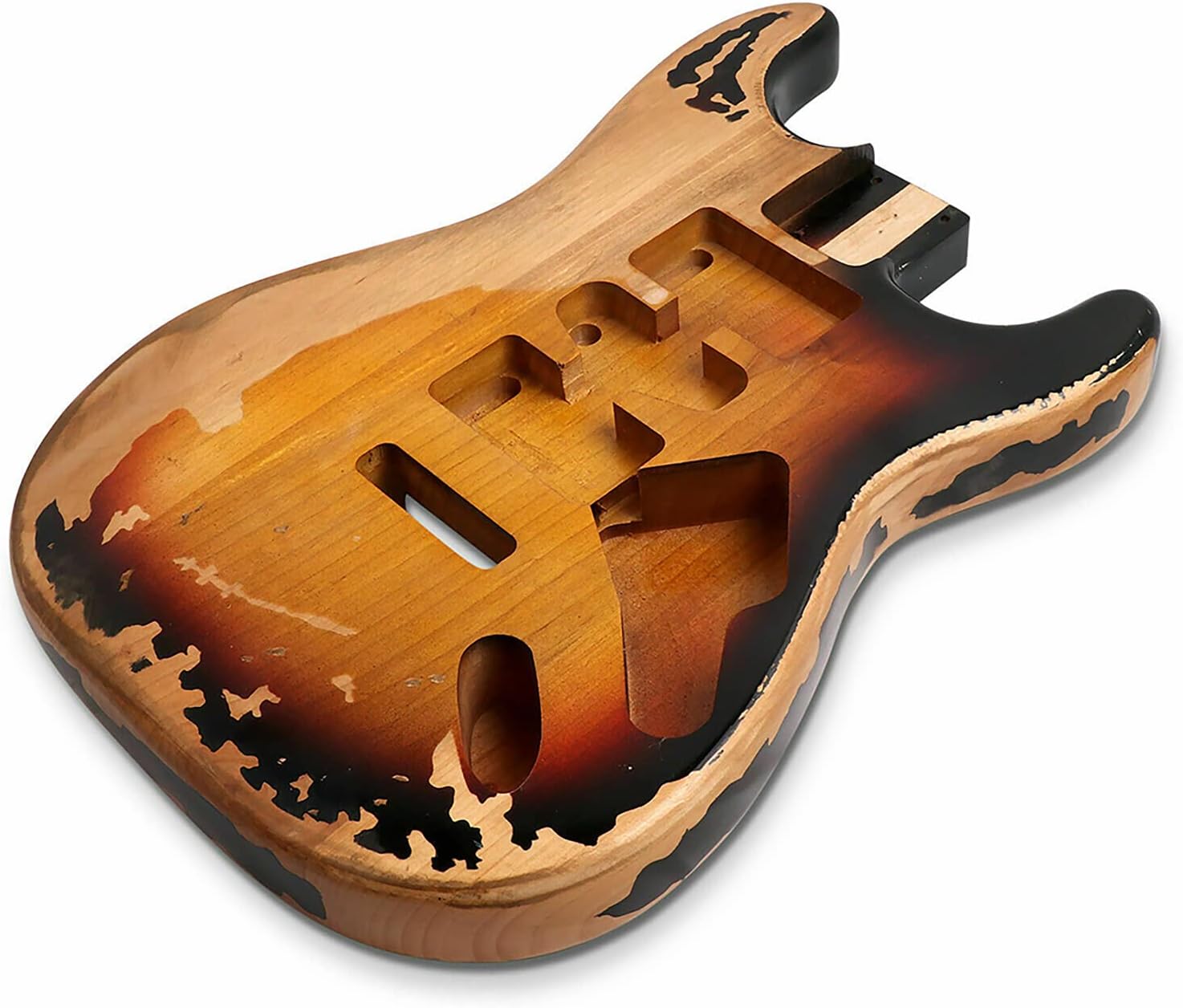 Sunsmile Relic Electric Guitar Body Nitro Alder Strat Style H-S-H Route DIY Guitar Body 3 Tone Sunburst.