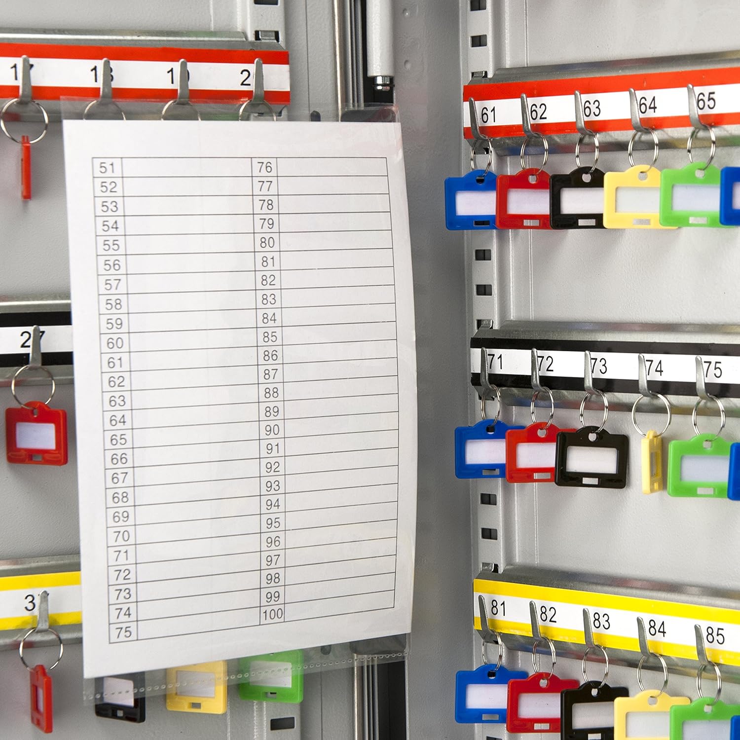 Barska 400 Position Key Cabinet with Adjustable Numbered Hooks – Wall Mount Steel Key Organizer Safe with Index Log, Key Tags & Lockable Door for Office or Business Use