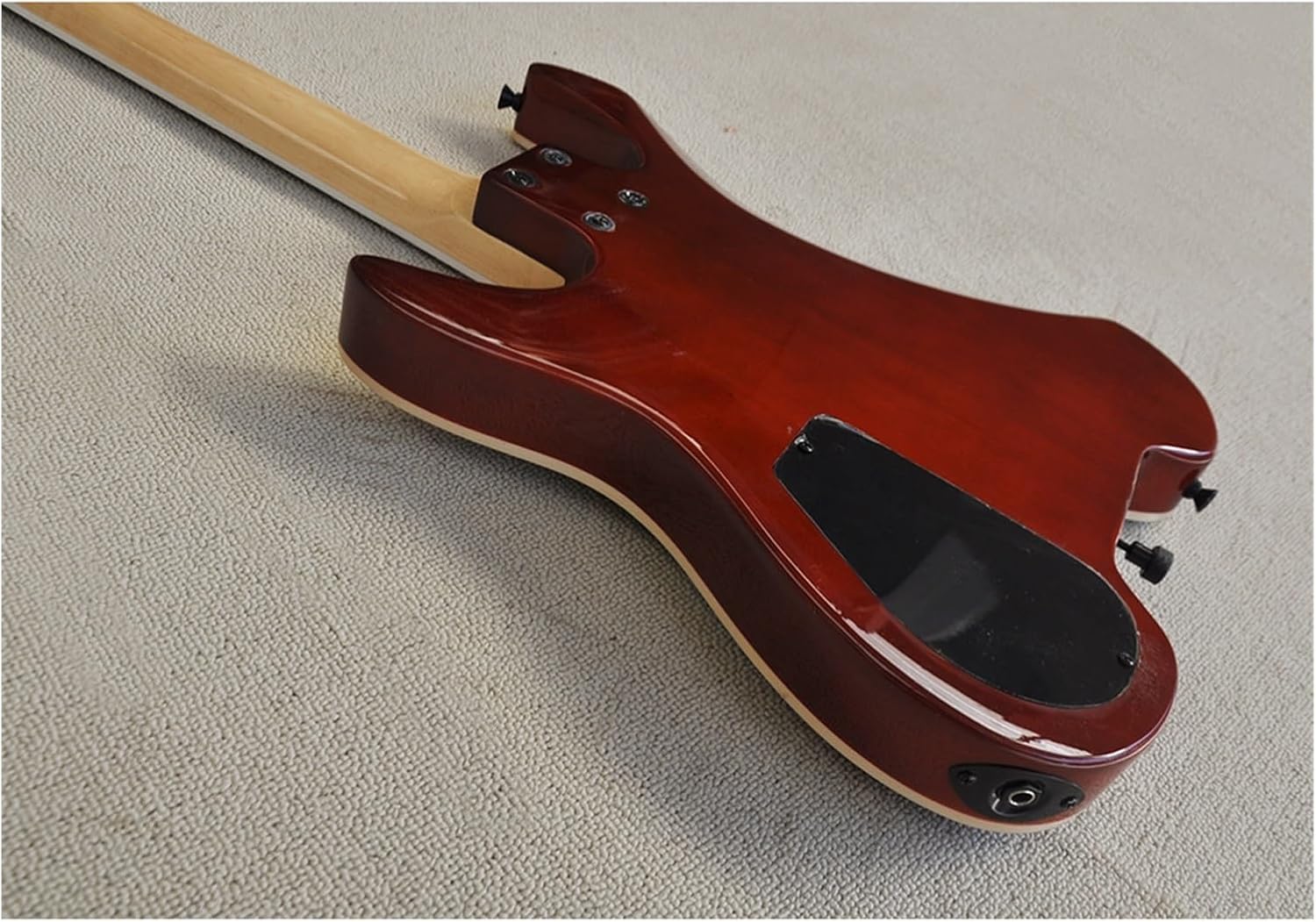 VENEKA Headless Electric Guitar Easy to Carry Red 39 Inches Headless Electric Guitar with Basswood Body Rosewood Fretboard