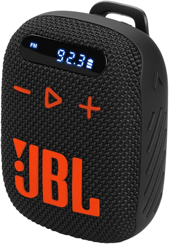 JBL Wind 3 FM Bluetooth Handlebar Speaker (Black/Orange)