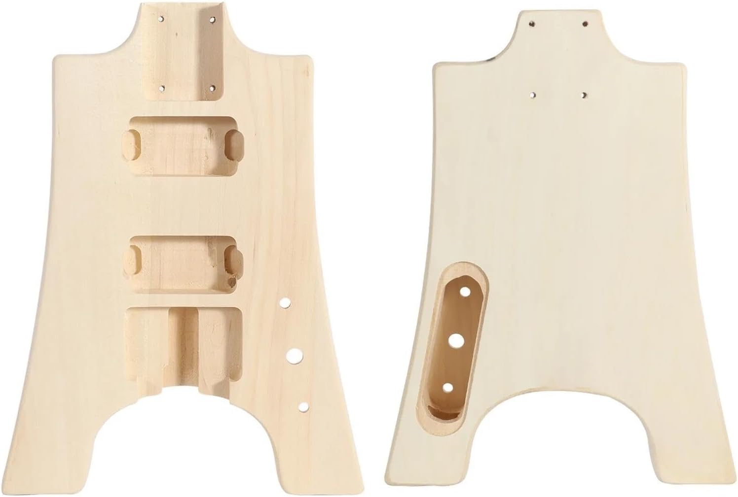 Guitar Body Guitar Replacement Parts DIY Unfinished Electric Guitar Kit Wooden Guitar Body Replacement 2 Double Line Circles Maple Neck