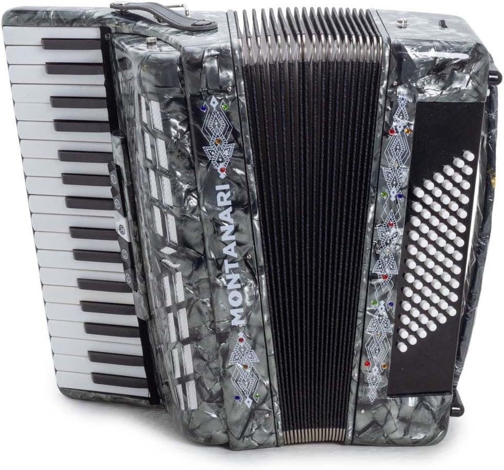 Montanari Piano Accordion 5 switches 72 bass 34 Keys 5 switches Gray