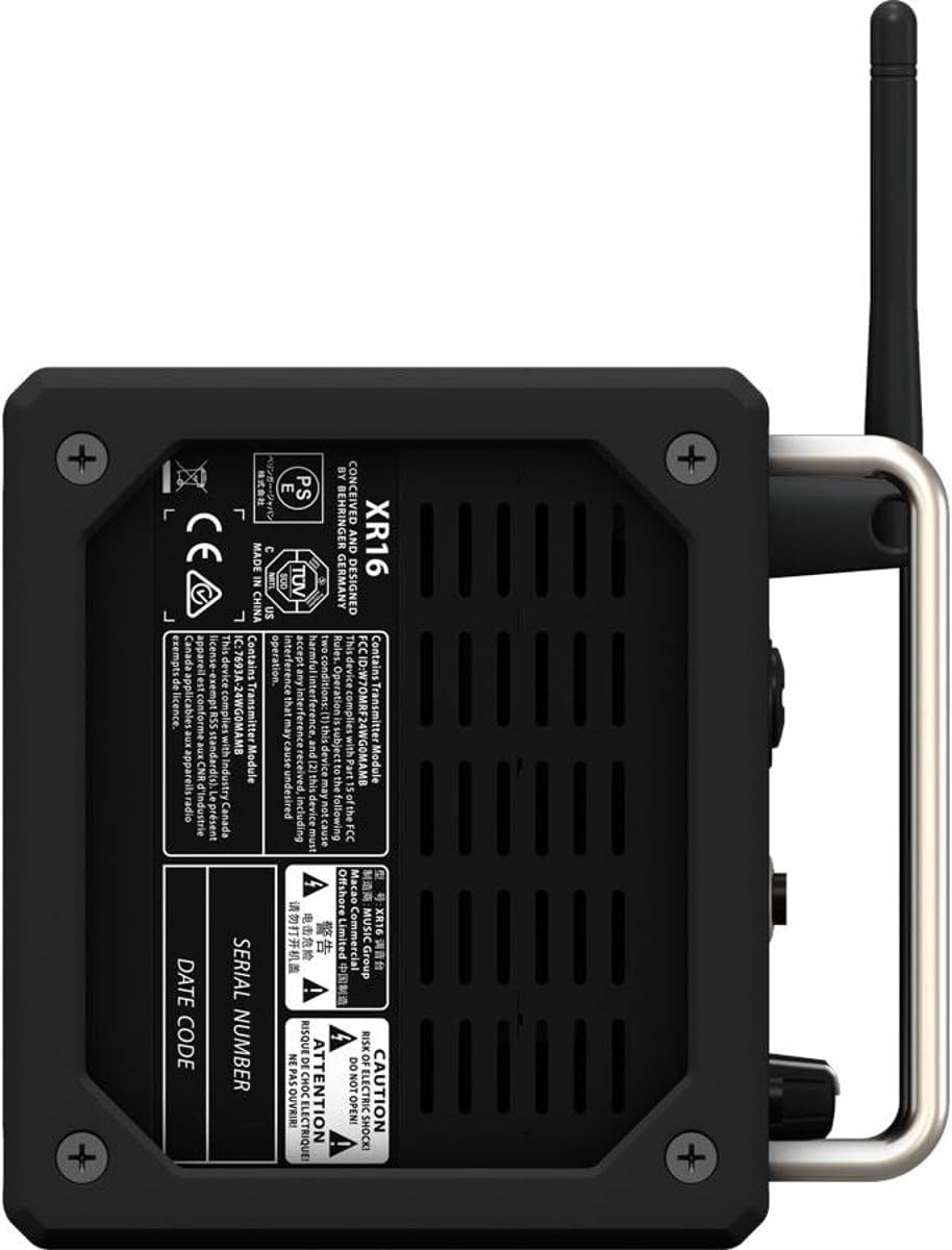 Behringer X AIR XR16 16-Input Digital Mixer for iPad/Android Tablets with 8 Programmable Midas Preamps, 8 Line Inputs, Integrated Wifi Module and USB Stereo Recorder