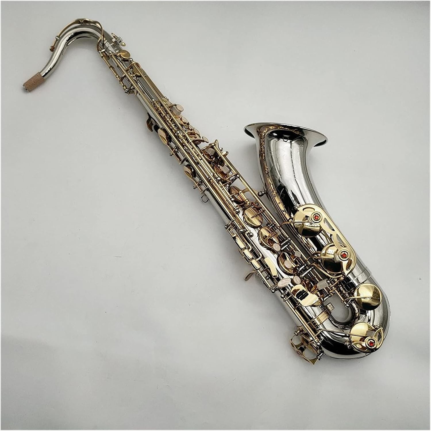 Nickel Plated Gold Keys Tenor Saxophone Bb Tune Woodwind Instrument with Case Mouthpiece Student Saxophone (Color : Lavender)