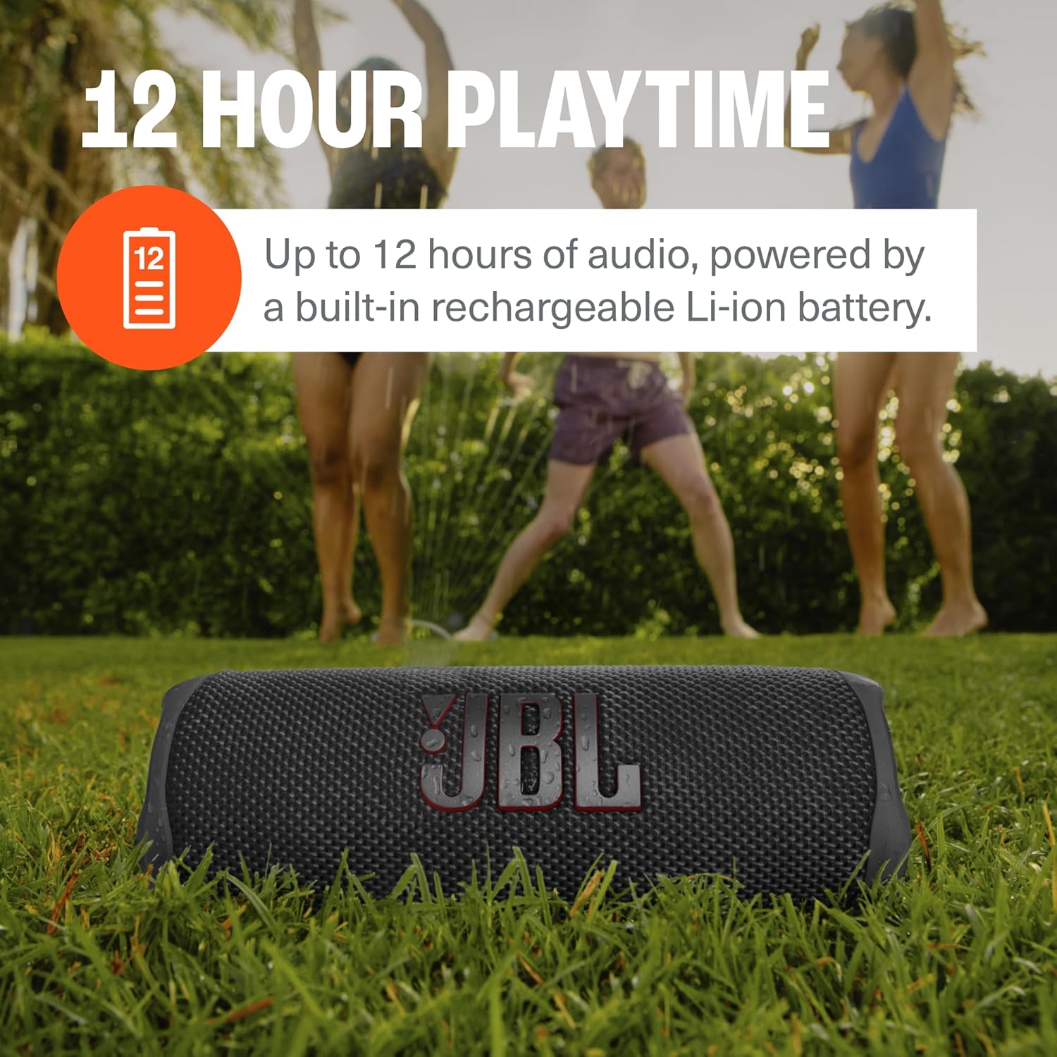 JBL Flip 6 (Black) + Bundle with divvi! Protective Hardshell Case