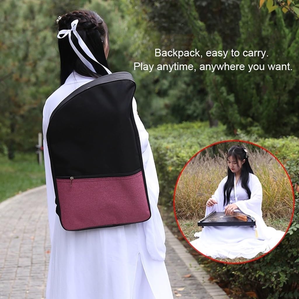 TEMKIN Portable Guzheng, 60x34 CM, Guzheng Instrument with Accessories Suitable for Children/Adult/Beginner/Professional, 21 Strings Guzheng