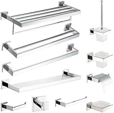 Shower Shelves Stainless Steel Towel Bar Bathroom Hardware Set Bathing Accessories (Color : B126-8 Stacks)