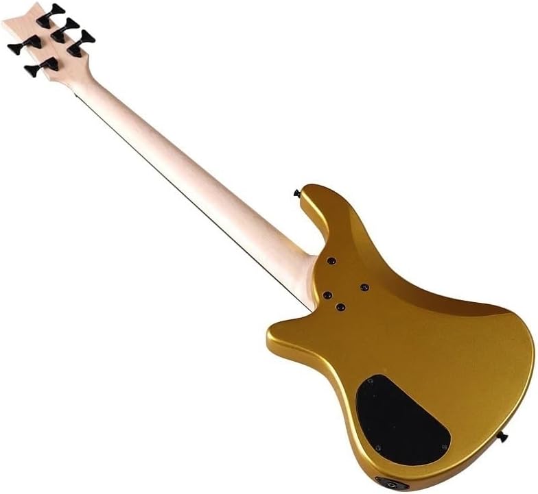 43 Inch Electric Bass Guitar, Solid Okoume Wood, High Gloss Champagne Gold Finish, Canada Maple Neck, 24 Frets(M3 5 string)
