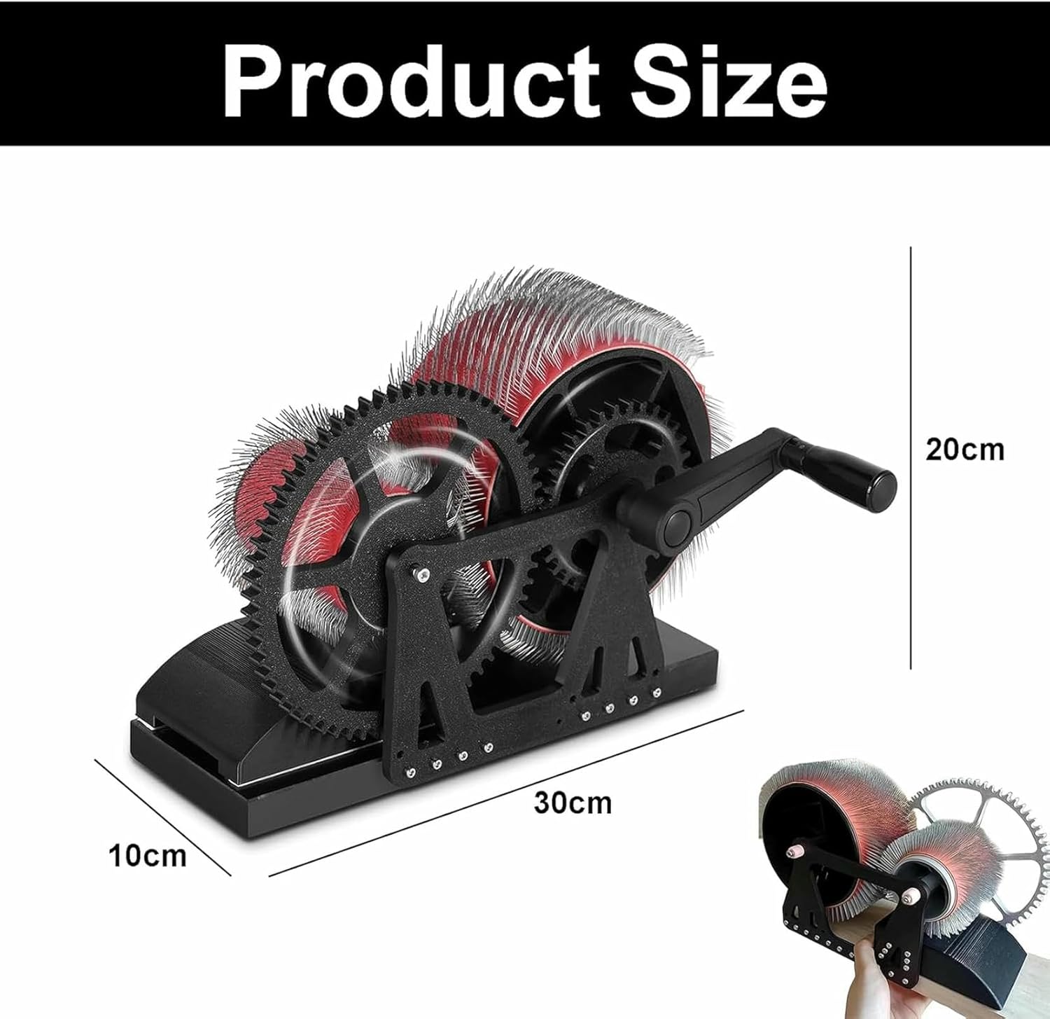 Manual Wool Carding Machine Wool Drum Carder Fiber Carding Machine with Hand Crank Remove Fiber Impurities Fast Color Mixing Wool Blending Wheel for Combing Blending~/