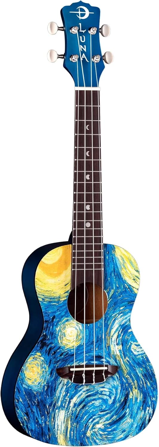 Luna, 4-String Uke Starry Night Ukulele-Concert with Gigbag STR C,UKE STR C,2