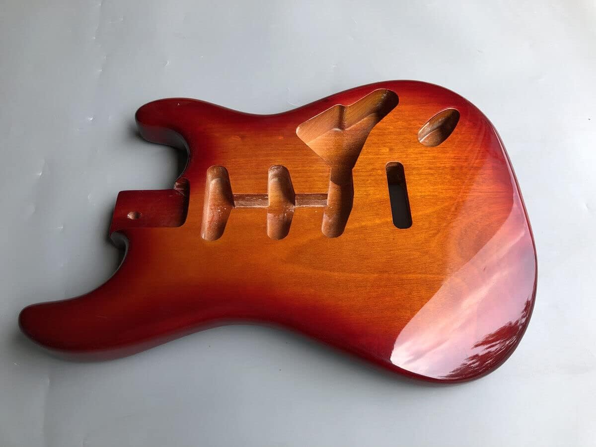 Mahogany Glossy Painting Electric Guitar Body Replacement SSS Style Bolt on Guitar Parts DIY Project
