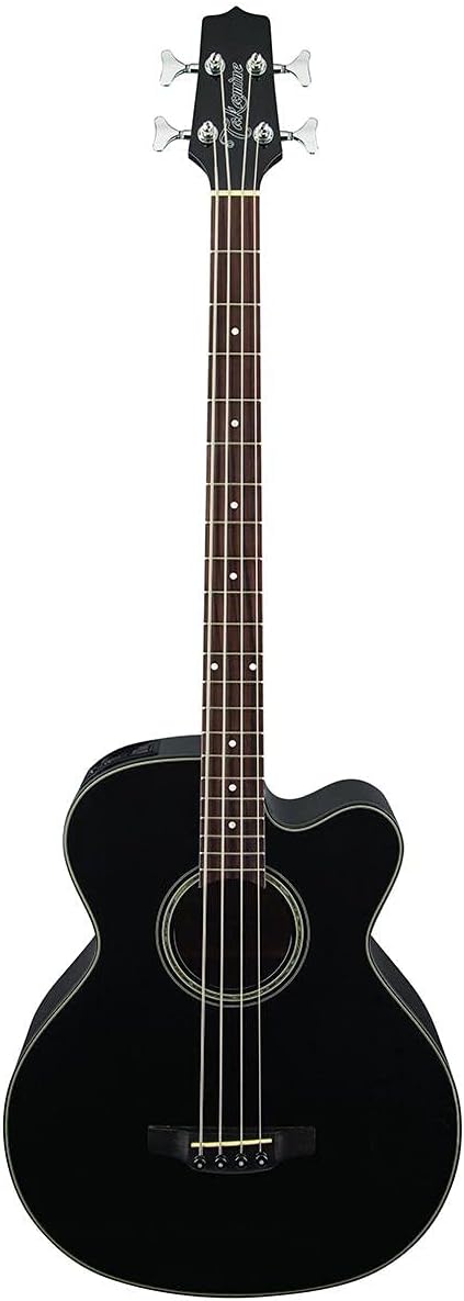 Takamine G Series GB30CE-BLK Jumbo Acoustic Electric Bass Guitar, Venetian Cutaway, Black