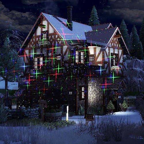 LedMall Motion 8 Patterns in 1 Red, Green, and Blue Outdoor Christmas Laser Lights Projector with remote control and Security Lock