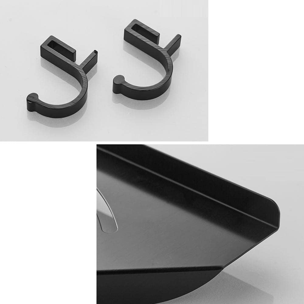 Shower Caddie Corner Shelf Wall Mount Rack with Hook Black No Drilling Adhesive Space Aluminum for Bathroom bathroom-3-story(2 Layer)