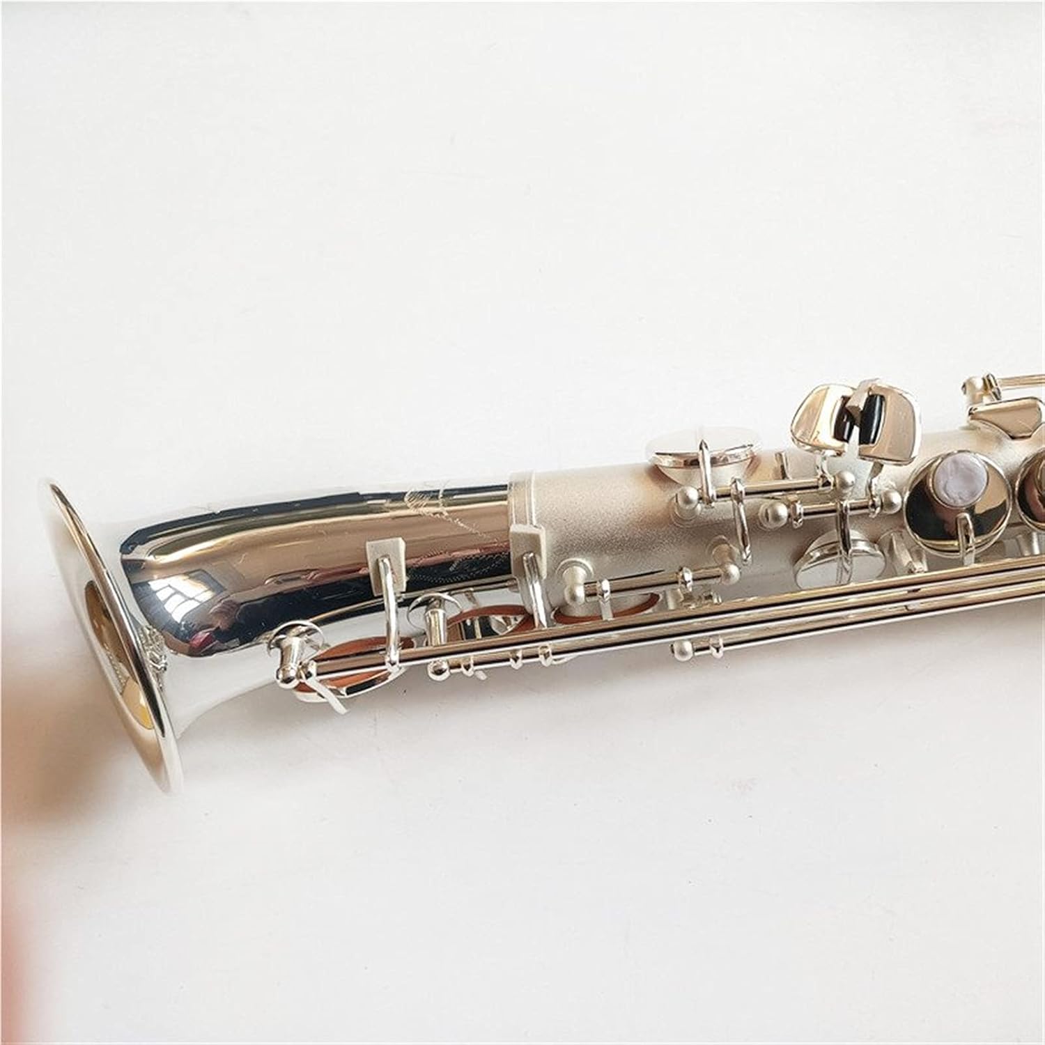 Soprano Saxophone Silvering B-Flat Soprano Sax with Case Mouthpiece Reeds Neck Student Saxophone