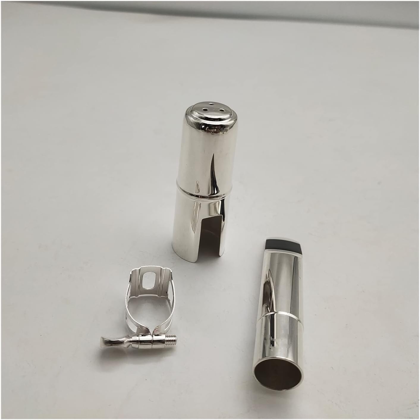 Sax Replacemen Set Professional Saxophone Mouthpiece for Alto Tenor Saxophone Accessories Sliver Gold Plated Woodwind Instrument Saxophone Accessories (Color : Tenor Sliver 8)