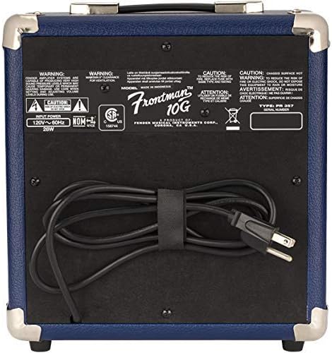 Fender Frontman 10G Guitar Combo Amplifier - Midnight Blue Bundle with Instrument Cable and Picks