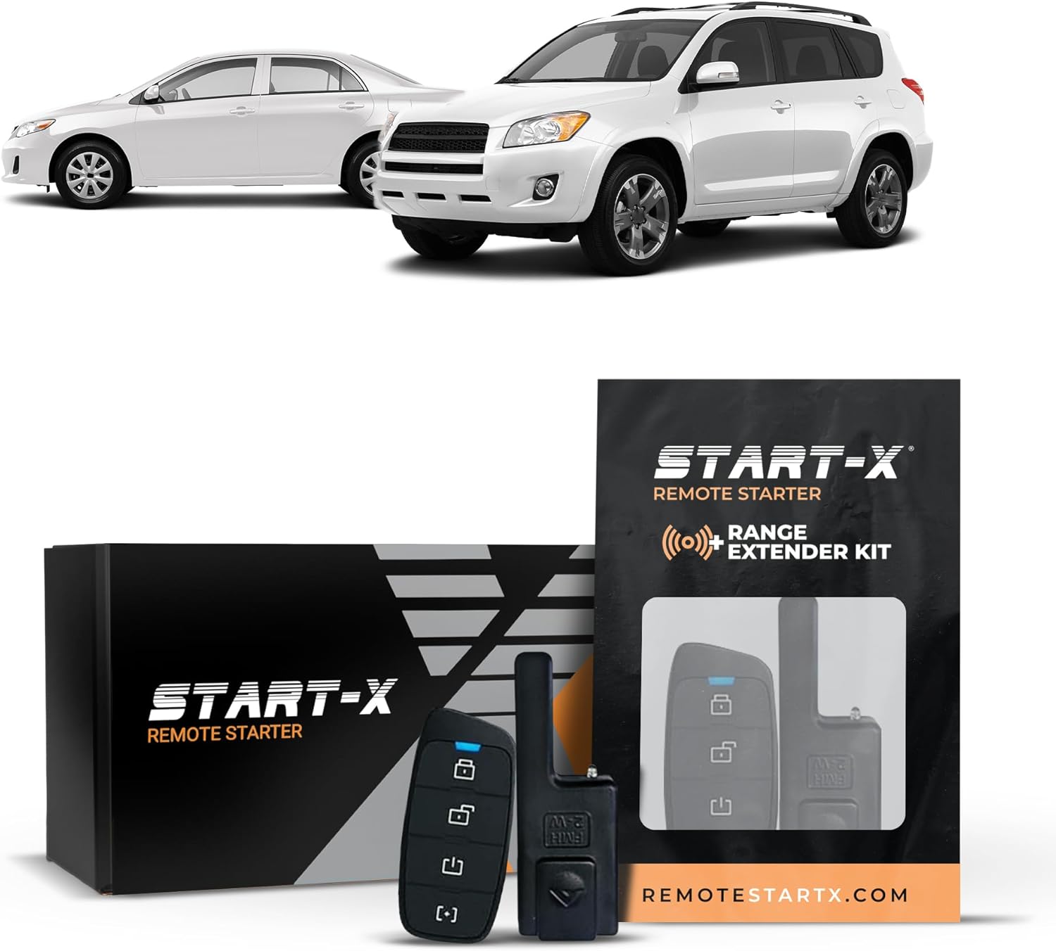 Start-X Remote Starter Kit + 3000ft 2 Way Range Extender for Toyota Corolla (2009, 2010, 2011, 2012, 2013) and RAV4 (2009-2012) Vehicles with Push-to-Start Ignition