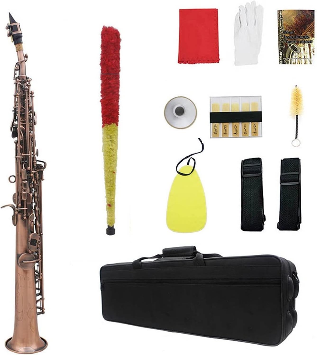 Sax Beginners Kit Saxophone Bb Saxofon Retro Red Copper Sax Woodwind Musical Instrument with Case Gloves Cleaning Cloth Accessories Wind Instrument