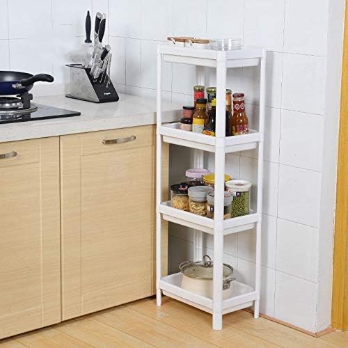 VIDI Shower Shelf, White Bathroom Plastic Standing no Drilling Corner Holder Organizer Storage Shelves with Strong Suction Cup