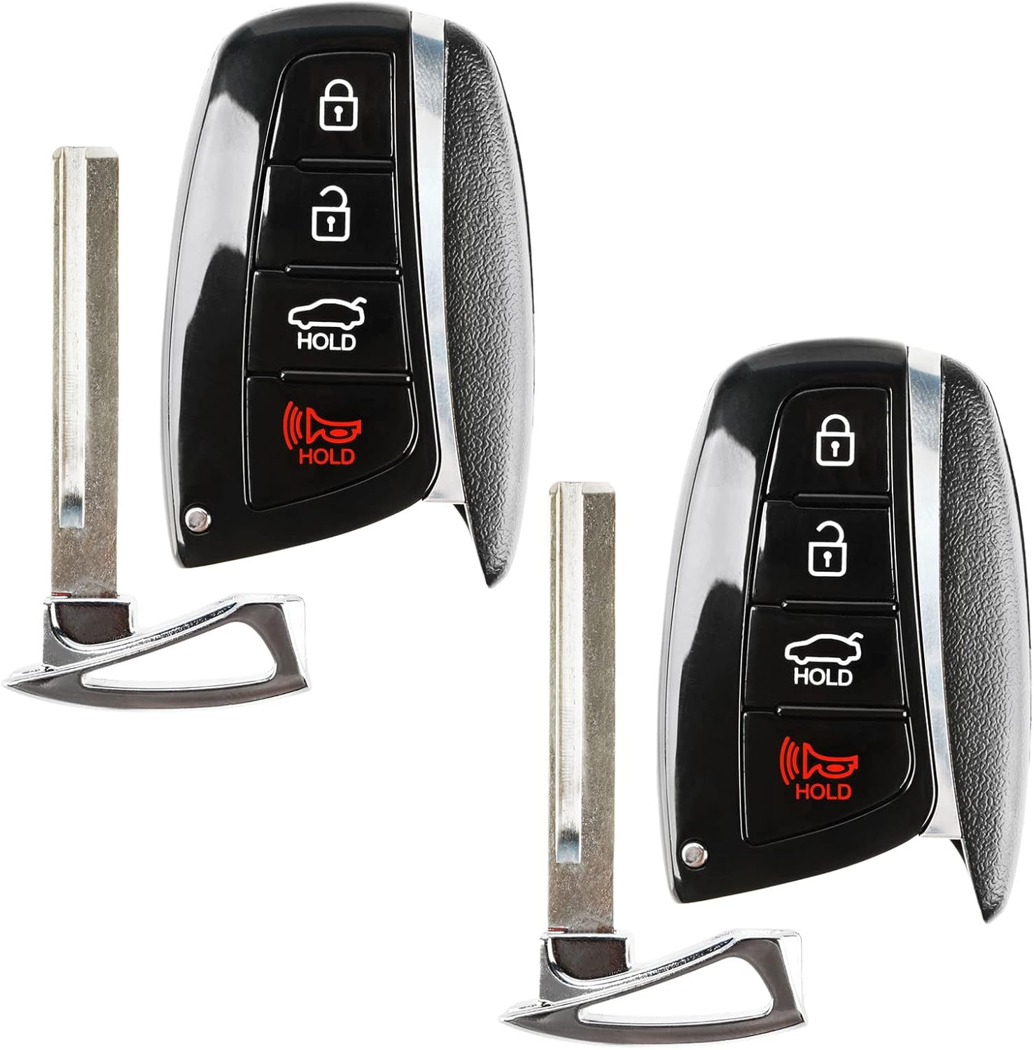 2x Remote 4btn Key Fob for Hyundai Sante Fe Genesis (SY5DMFNA04, 95440-4Z200)