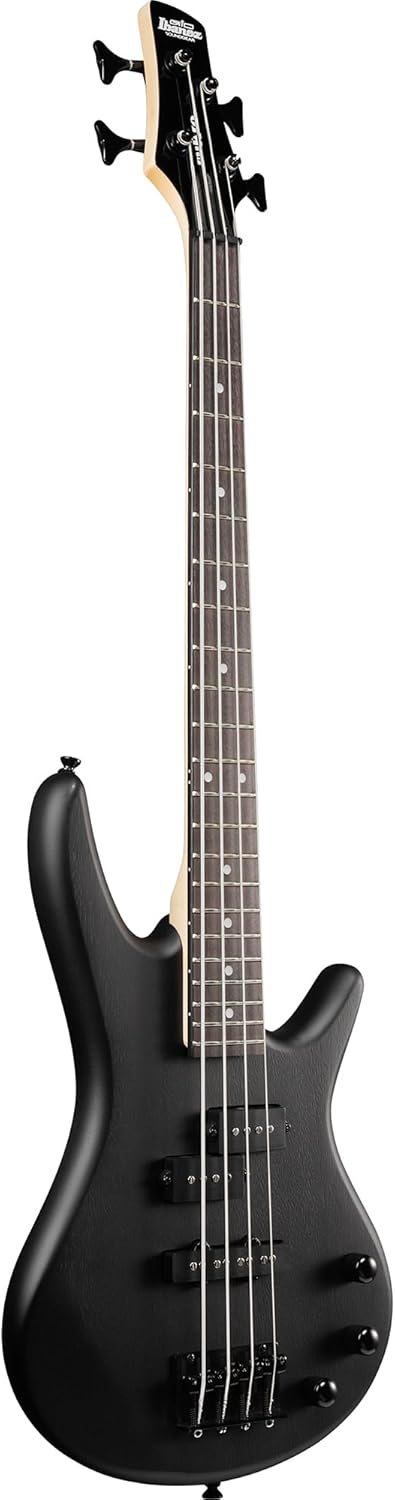 Ibanez GSRM20B SR Gio miKro Short-Scale Bass Guitar - Weathered Black Bundle with Gig Bag, Tuner, Strap, Instrument Cable, Austin Bazaar Instructional DVD, and Polishing Cloth