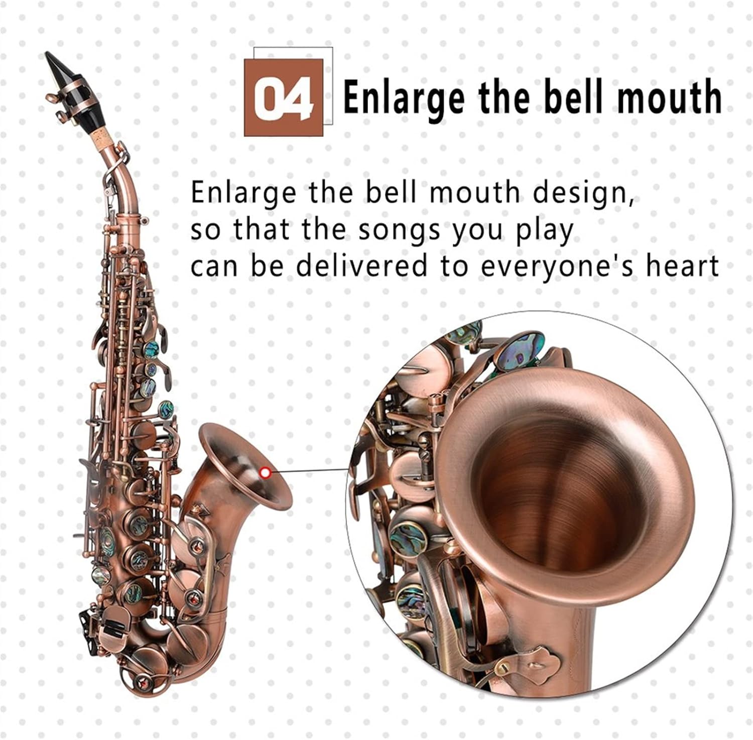 KESHUO Bb Tone Saxophone Brass Retro Red Sax B Flat Saxfone Woodwind Musical Instrument with Case Mouthpiece Accessories Brass Sax Beginners Kit