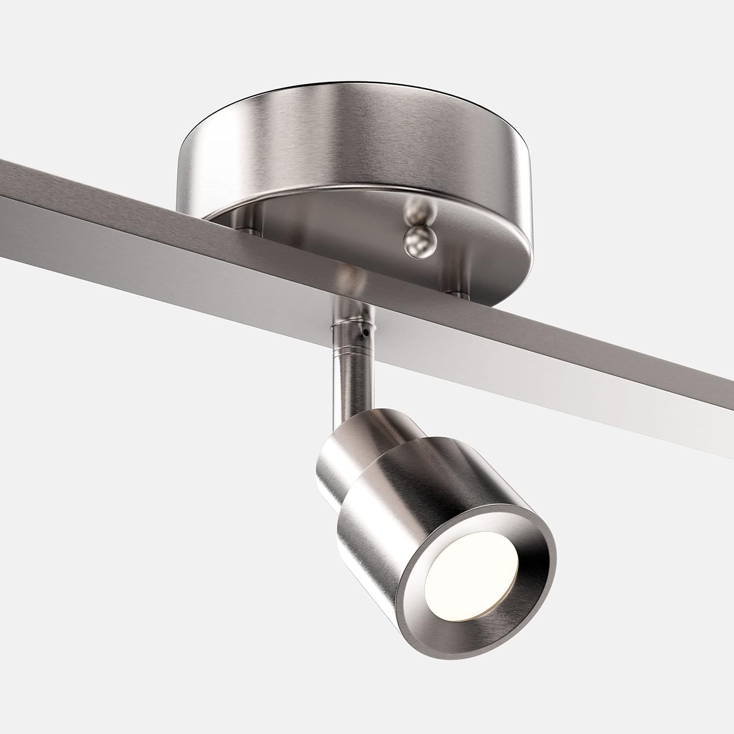 LEDMyplace 28W LED 4-Track Light, Flexible Rotatable Head, Steel & Clear Glass Lens Brushed Nickle Finish, Wall Mount Dimmable Ceiling Spot Lighting Kit for Accent Task Kitchen (3000K Warm White)