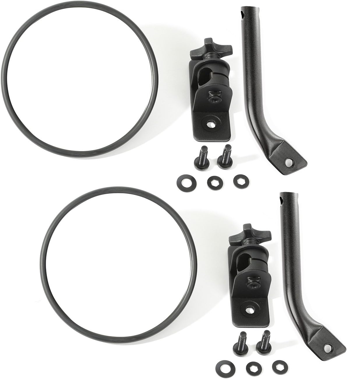 Rugged Ridge | Stubby Trail Mirror, Round Pair, Textured Black | 11025.21 | Fits 1997-2018 Jeep Wrangler