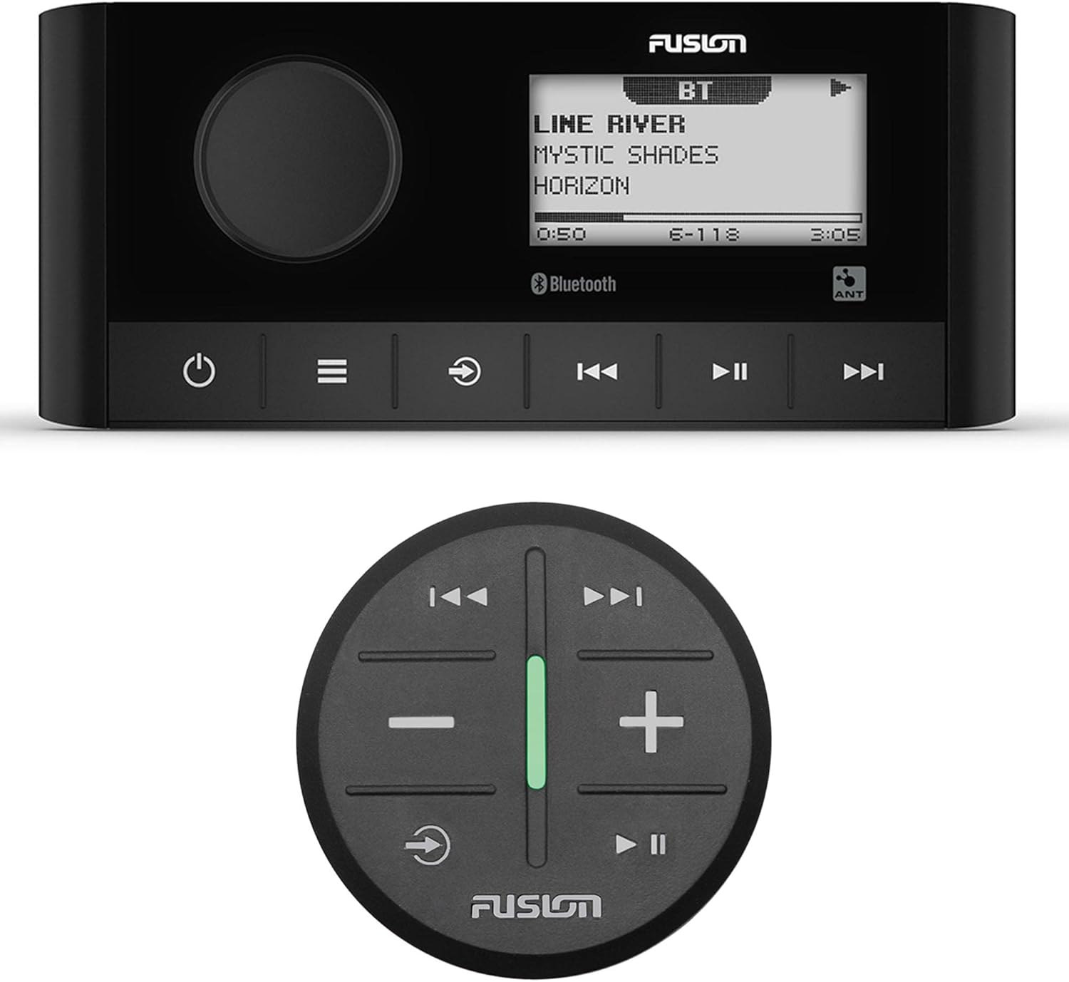 Fusion MS-RA60 Marine Stereo with 1 Fusion ARX70B Wireless Remote Black