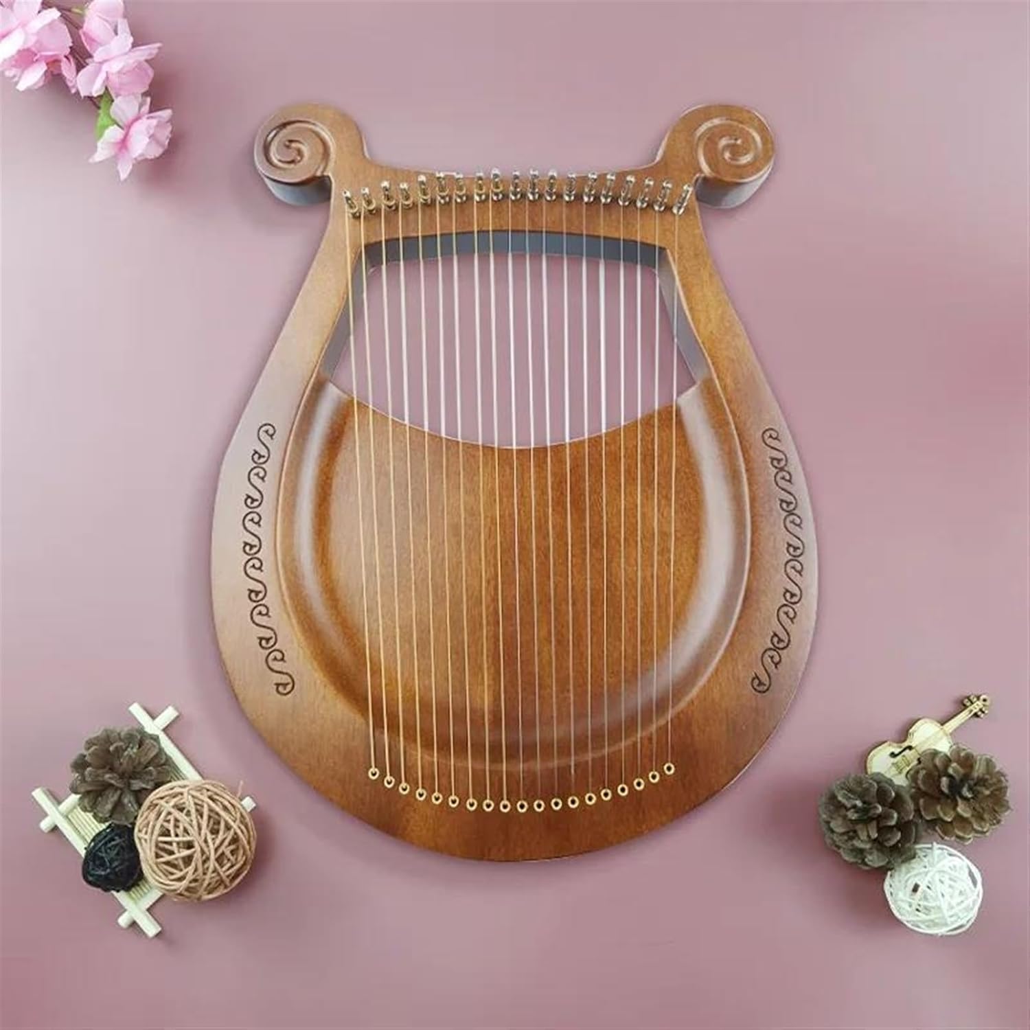 Lyre Harp Set Classical Professional Harp Tuning Ethnic Instruments Tuning Veneer Stringed Instruments(19)