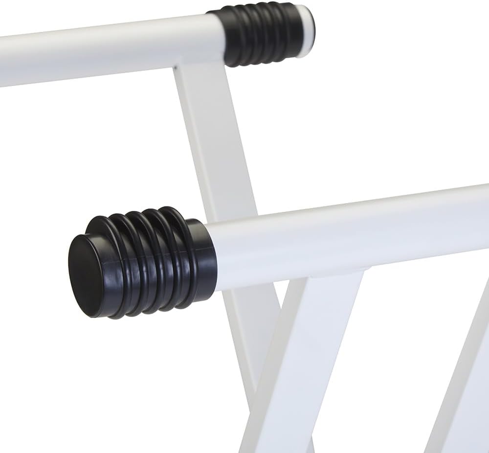 QUIK LOK - T20-WH-BB Keyboard Support X White, Double X Keyboard Stand, Base Depth 46 cm, Depth of Supports 35.8 cm, White