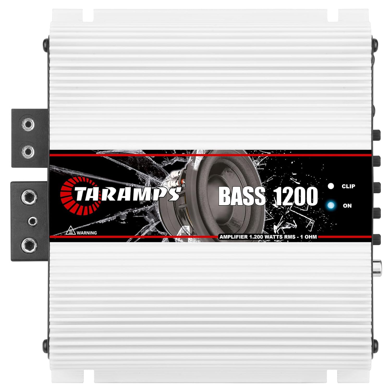 Taramps Bass 1200 1 Ohm Monoblock Amplifier 1200 Watts Rms 1 Channel 14.4VDC Output Power, Full Range RCA/High Level Input, Car Audio Sub/Bass System