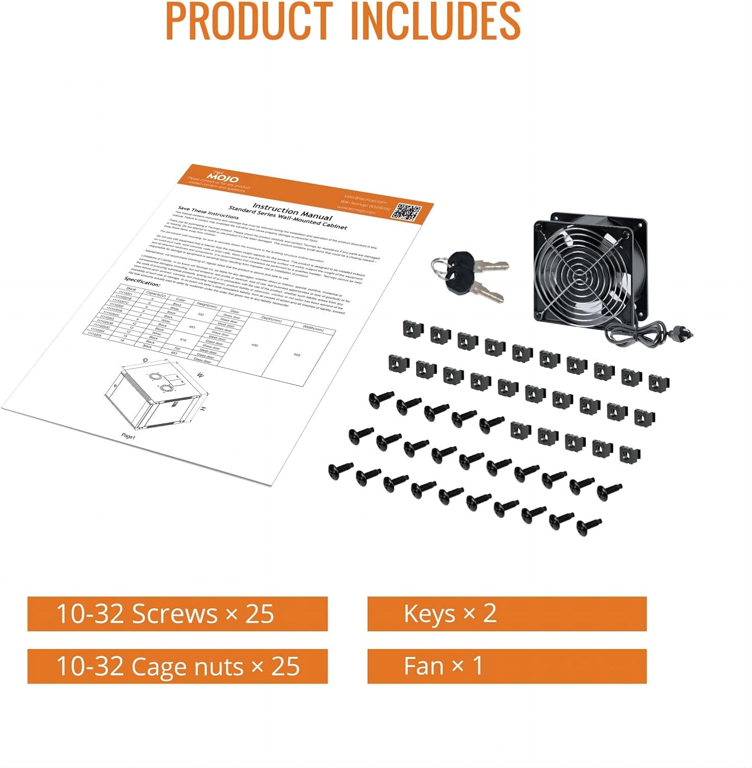 Tecmojo 15U Wall Mount Rack Network Cabinet for 19