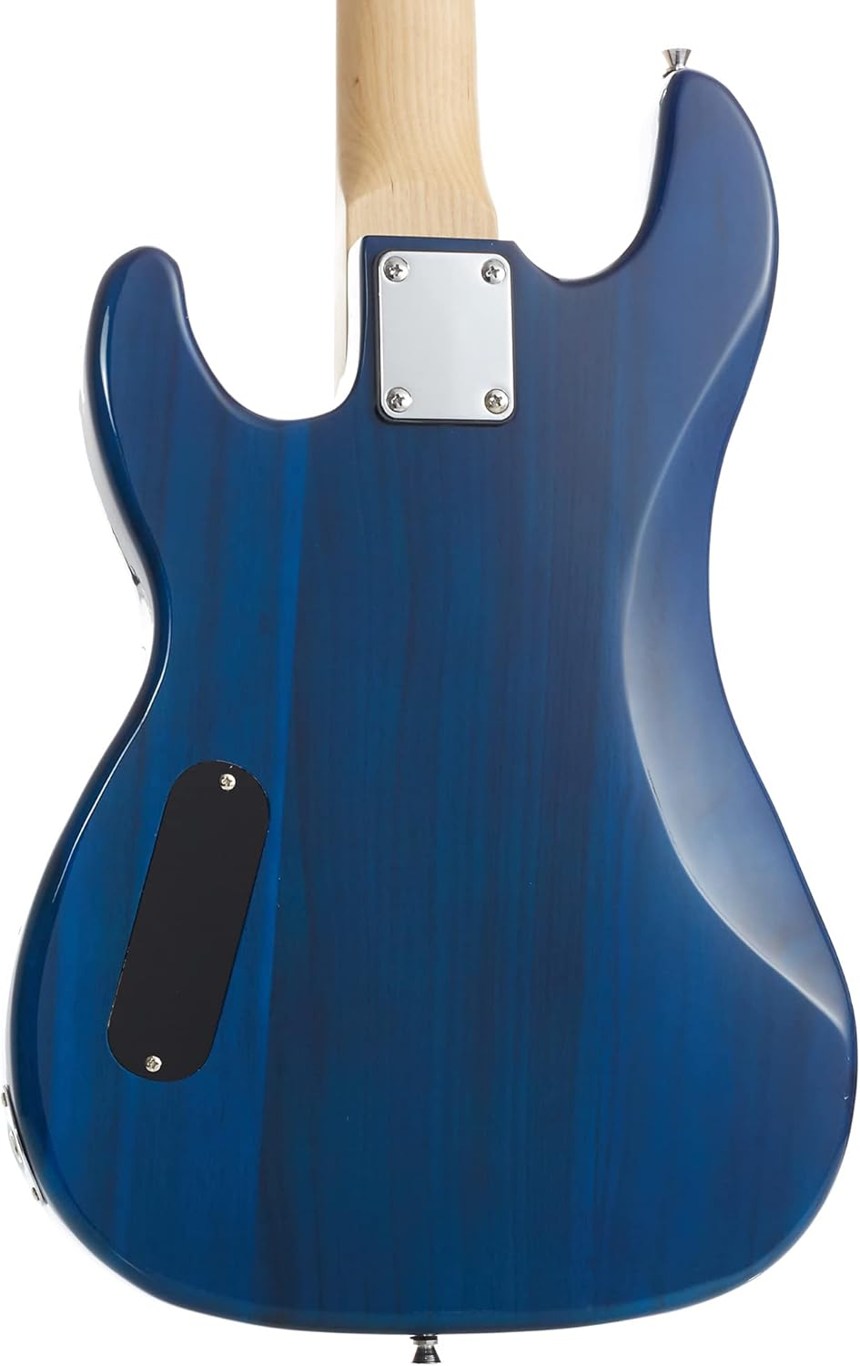 Davison Guitars Full Size Electric Bass Guitar with 15-Watt Amp, Blue - 4 String Right Handed Beginner Kit with Gig Bag and Accessories