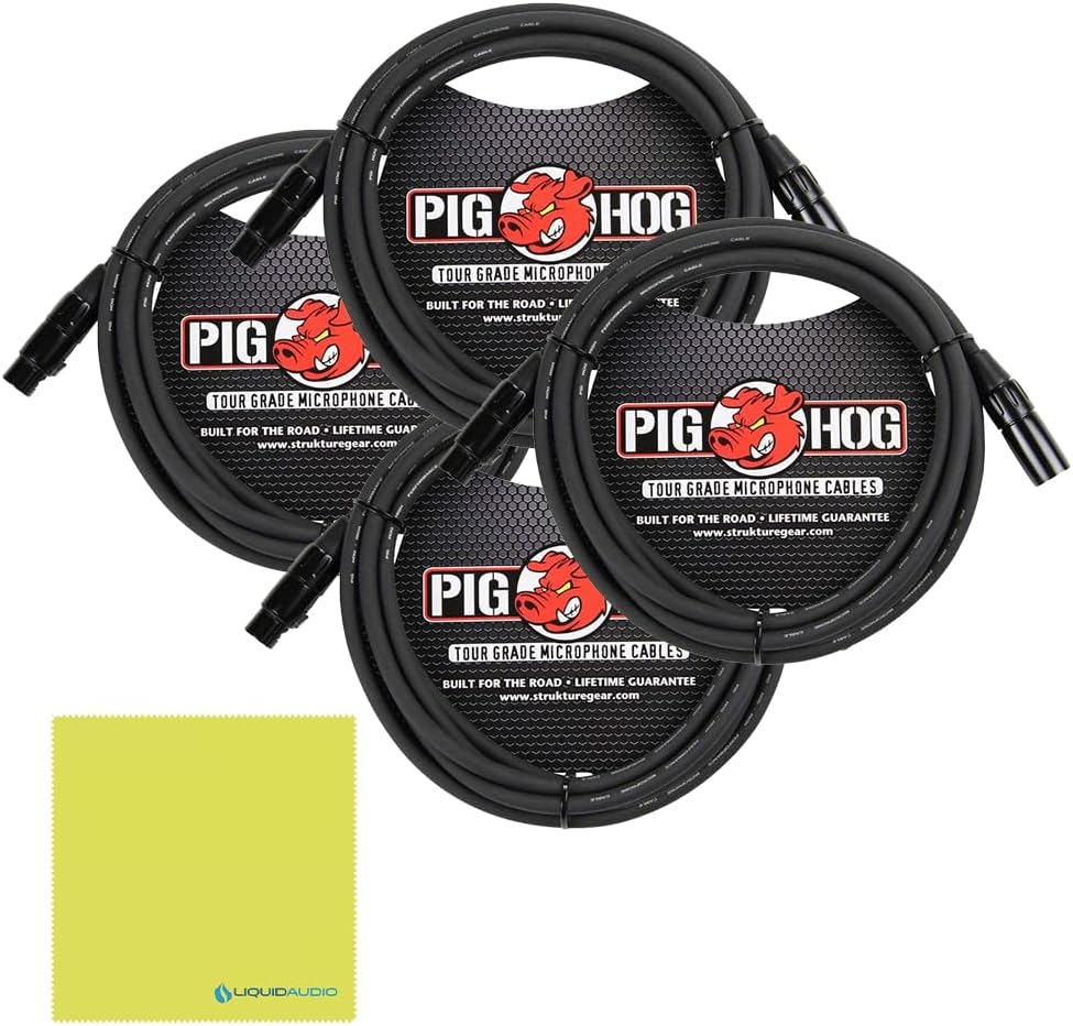 Allen & Heath ZED-18 Multipurpose Mixer for Live Sound and Recording Bundle w/ 4-Pack Pig Hog PHM10 8mm Mic Cable and Liquid Audio Polishing Cloth