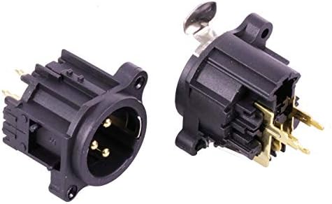 Davitu Electrical Equipments Supplies - 100pcs/lot 3 Pin XLR Panel Mount Female Jack/Male Plug Straight Chassis Gold Plated 3 Poles XLR Socket Microphone MIC Terminal - (Color: 50 Male 50 Female)