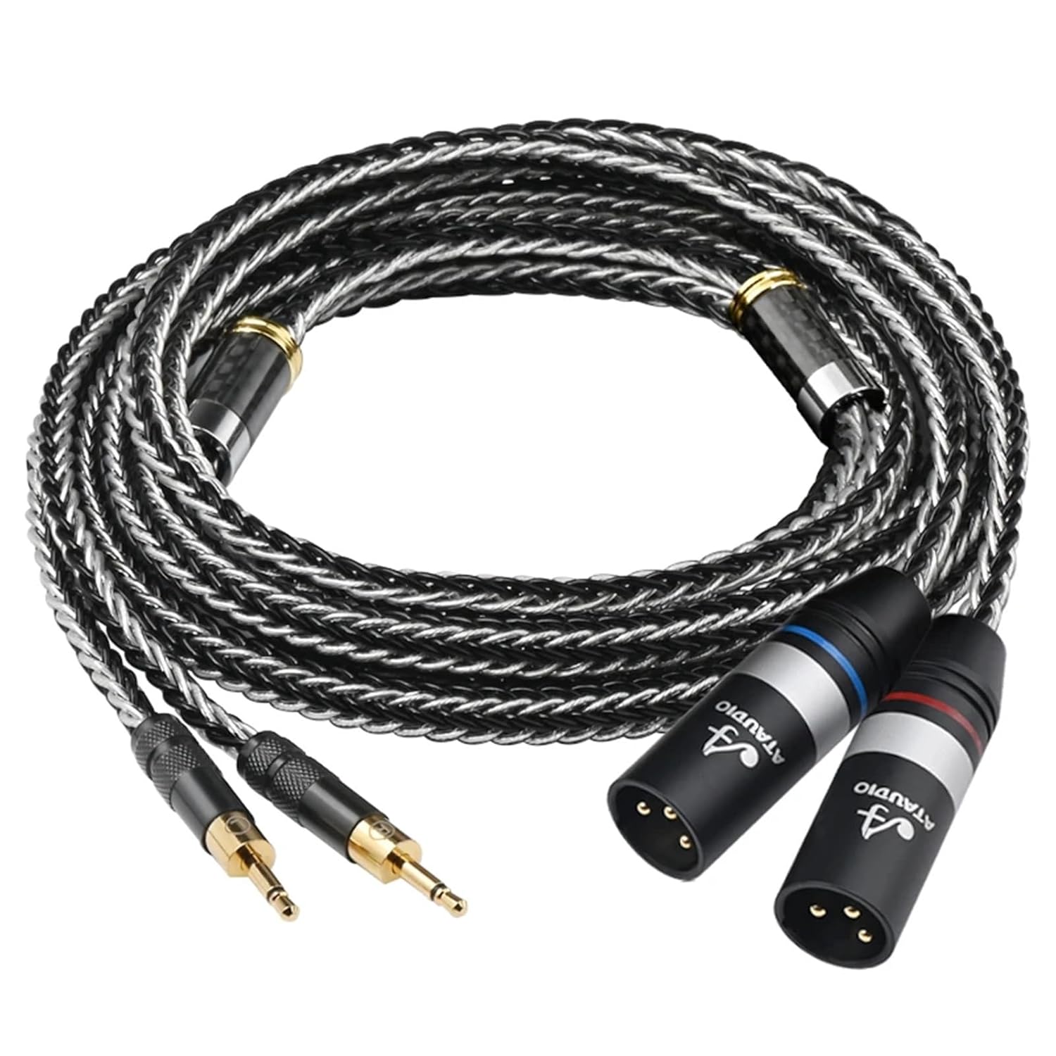 HiFi PHA-3 Headphone Audio Cable OCC Silver Plated Dual 3.5mm Stereo Balanced Cable for XLR Male/Female Headset(PHA-3 to XLR Female,2m)