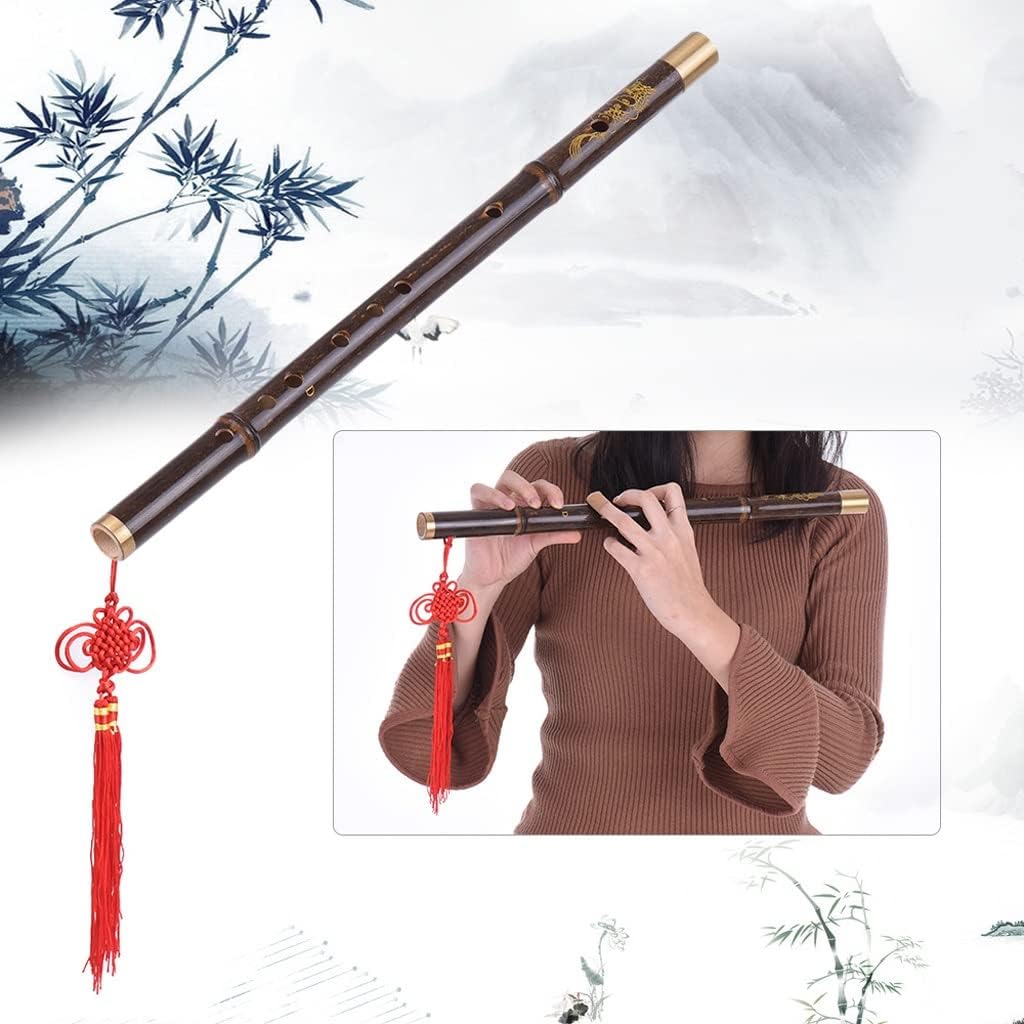 Professional Black Dizi Flute Traditional Handmade Chinese Musical Woodwind Instrument Key of Level