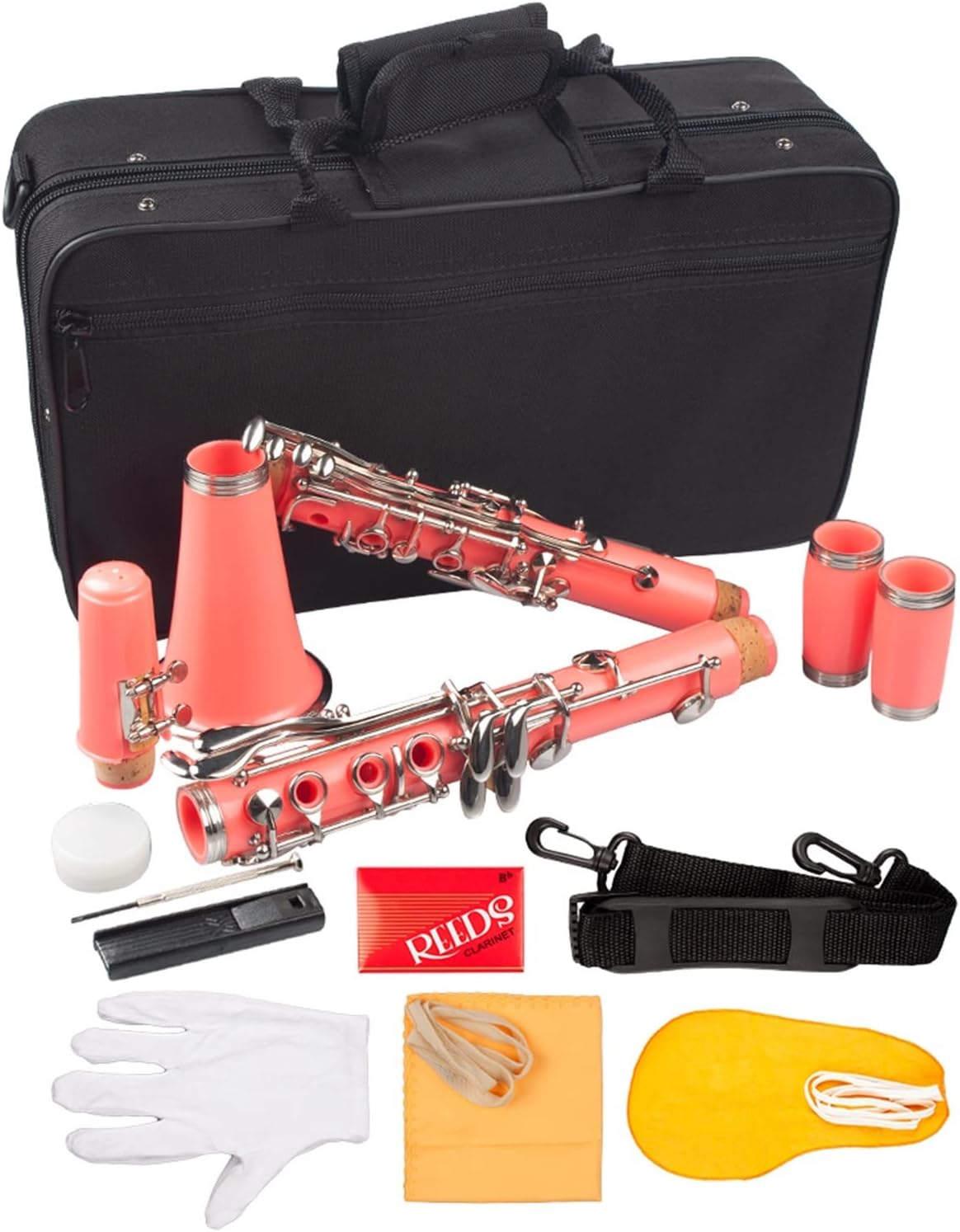 Bb Clarinet Woodwind Band Orchestra Musical Instruments for Beginners W/Case Stand Mouthpiece 10 Reeds Mini Screwdrive Professional Clarinet