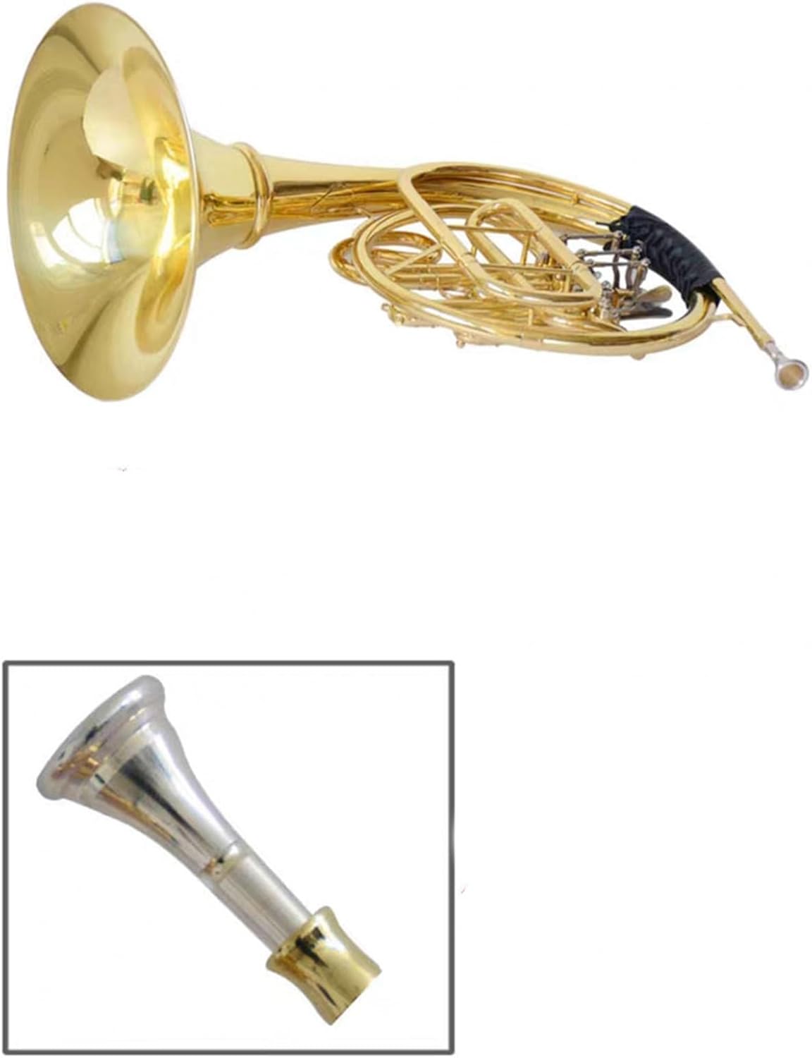 Brass French Horn B Flat Horn Four-key Split Horn Single Horn Performance Exam Practice Horn
