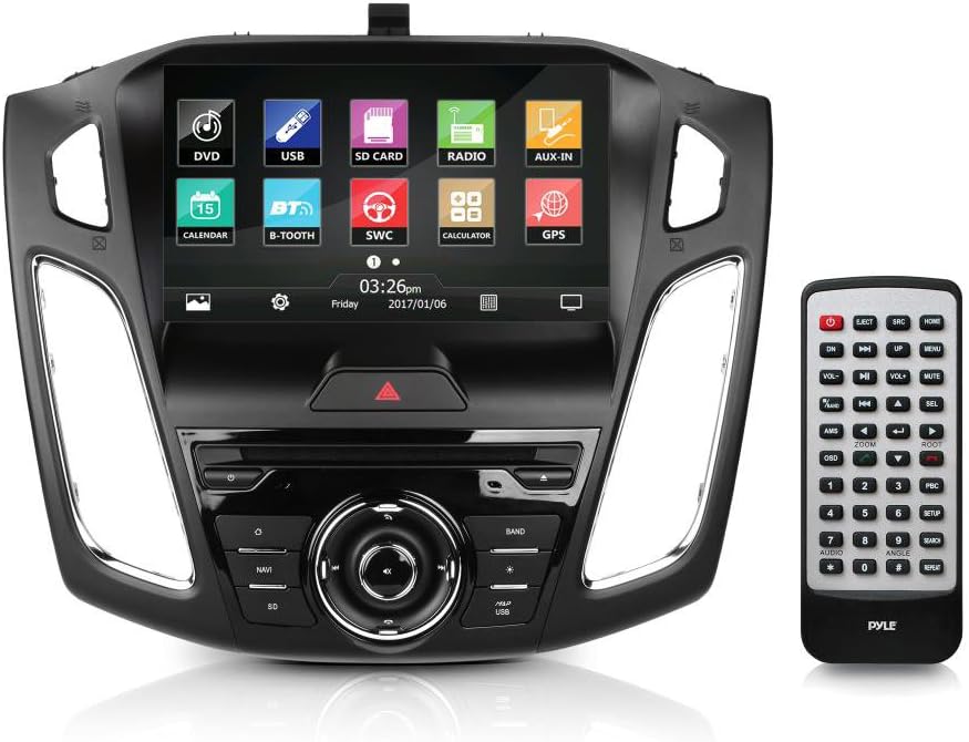 Pyle Ford Focus Receiver Car Stereo - Direct Fit 2015/2016 9'' HD Touchscreen, Bluetooth Wireless, CD/DVD Player, AM/FM Radio, Single (NO GPS Card Included) (PFOCUS16)