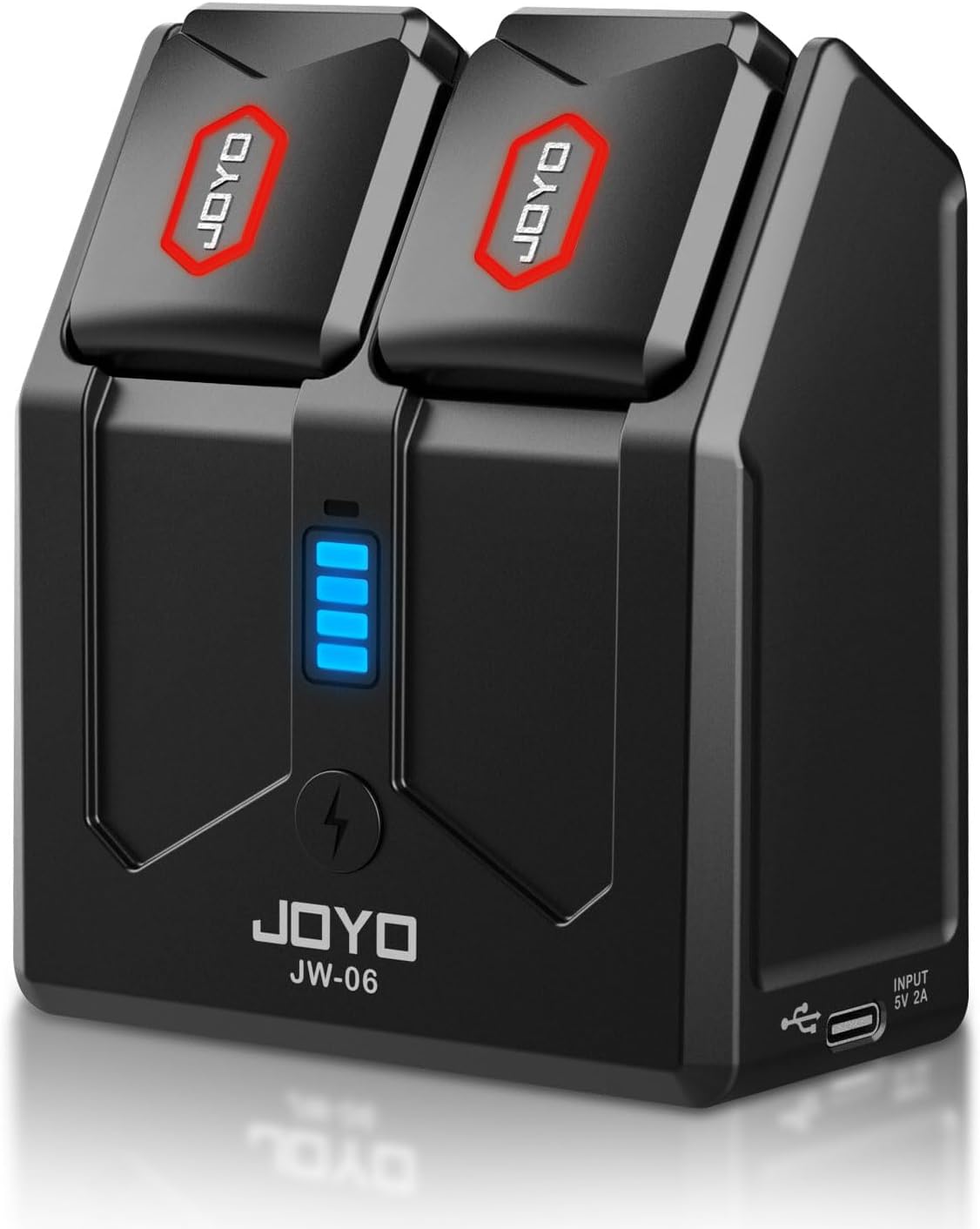 5.8Ghz Wireless Guitar Transmitter Receiver Guitar System with Charging Box for Electric Guitar Bass 4 Audio Channels (JW-06)