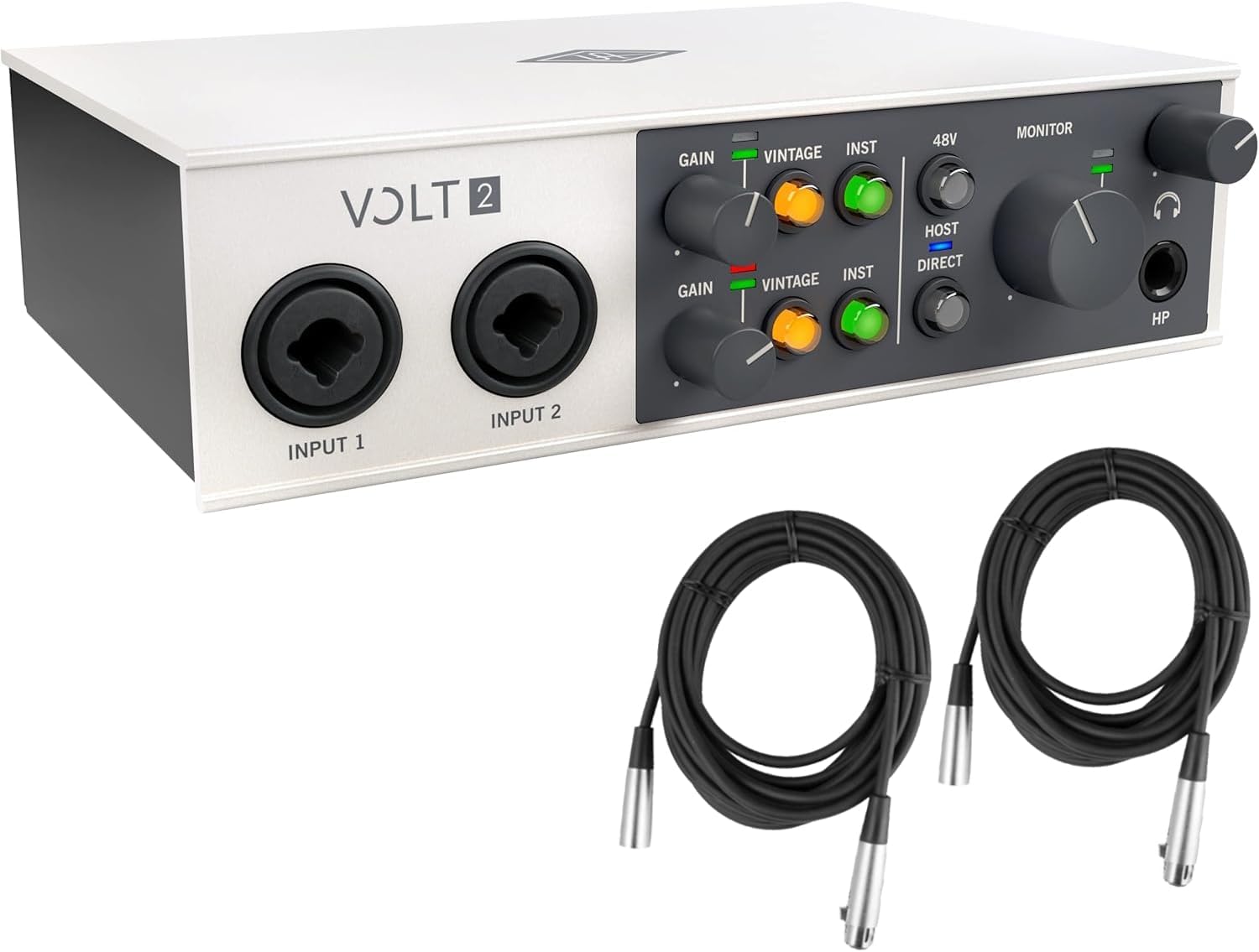 Universal Audio Volt 2 USB Audio Interface - Bundle with 2 XLR Cables