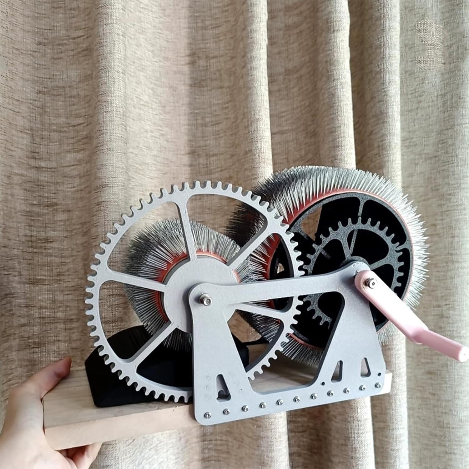 TsoLay Wool Fiber Drum Carding Machine, Manual Wool Combing Machine, Sheep Fleece Drum Carder, Fast Color Mixing, Combing, Spinning, for DIY Craft Make Felt Animals, Handmade Enthusiasts