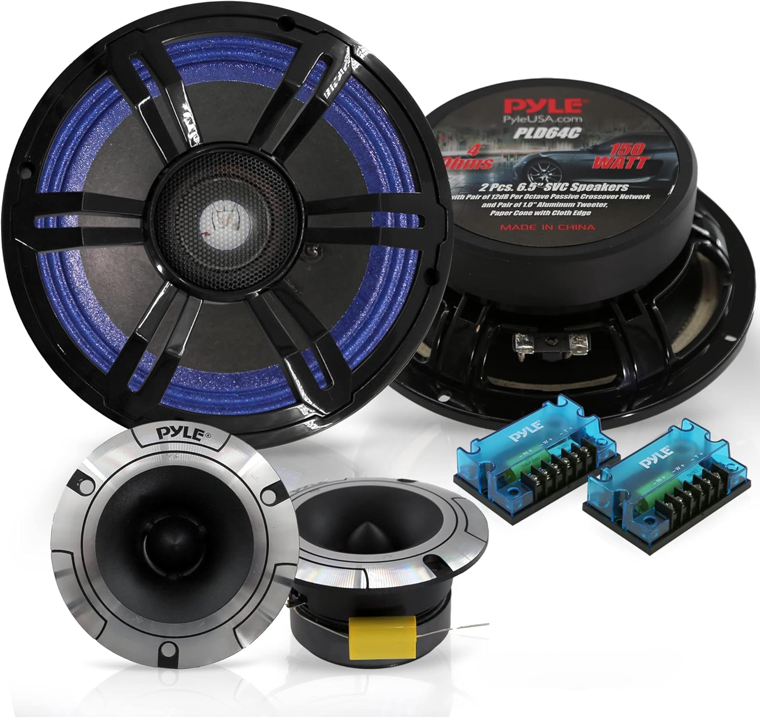 Pyle Car Audio Speakers Component Kit - 2 Pcs 6.5