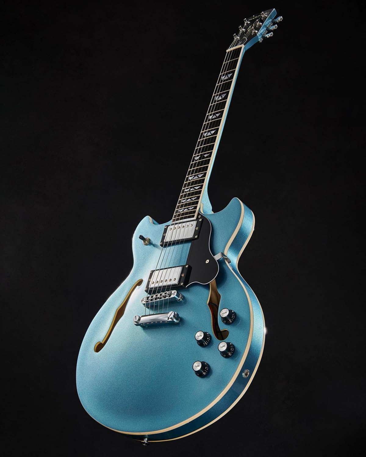 WestCreek 333 Electric Guitar with 6 String, Semi Hollow Body Jazz Electric Guitar, Humbucker Pickups, Rosewood Fretboard, Rounded End Jumbo Frets, Full size